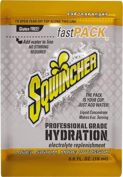 Sqwincher - 0.6 oz Pack Orange Activity Drink - Liquid Concentrate, Yields 6 oz - All Tool & Supply