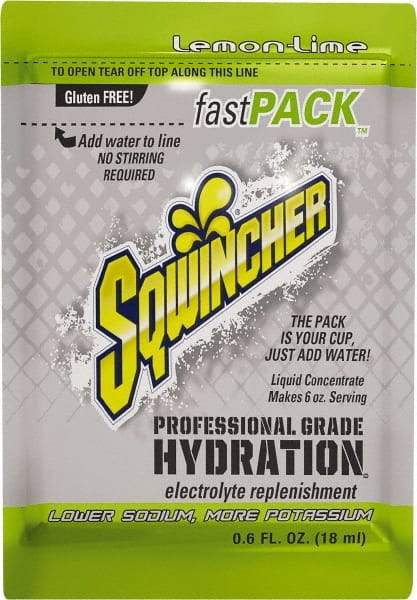 Sqwincher - 0.6 oz Pack Lemon-Lime Activity Drink - Liquid Concentrate, Yields 6 oz - All Tool & Supply