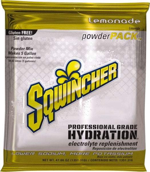 Sqwincher - 47.66 oz Pack Lemonade Activity Drink - Powdered, Yields 5 Gal - All Tool & Supply