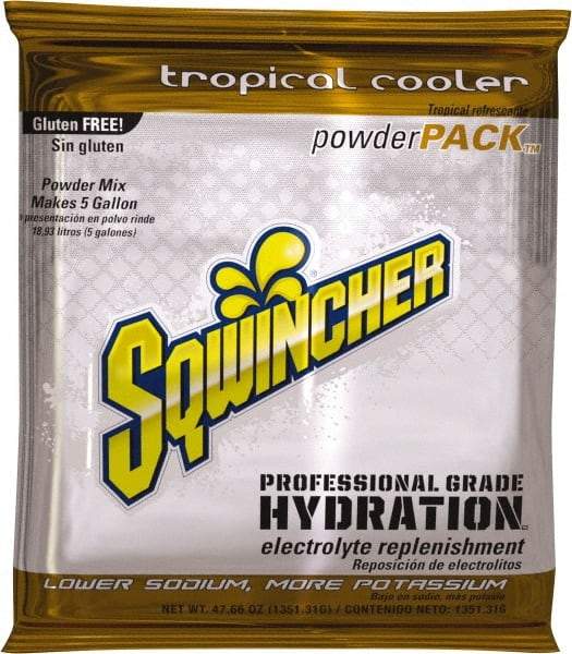 Sqwincher - 47.66 oz Pack Tropical Cooler Activity Drink - Powdered, Yields 5 Gal - All Tool & Supply