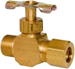 Eaton - 150 Max psi, 3/8" Pipe, Brass, Inline Instrumentation Needle Valve - Compression x Compression End Connections - All Tool & Supply