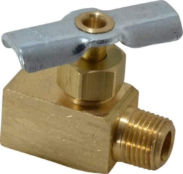 Eaton - 150 Max psi, 1/8" Pipe, Brass, Inline Instrumentation Needle Valve - FNPT x MNPT End Connections - All Tool & Supply