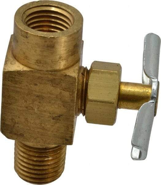 Eaton - 150 Max psi, 1/4" Pipe, Brass, Inline Instrumentation Needle Valve - FNPT x MNPT End Connections - All Tool & Supply