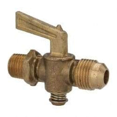 Eaton - 3/8" Tube, Steel Straightway Drain Cock & Shutoff Valve - 1/4 Thread, 30 Max psi - All Tool & Supply