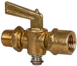 Eaton - Steel Pipe Fitting Drain Cock & Shutoff Valve - 1/4 Thread, 30 Max psi - All Tool & Supply