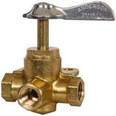 Eaton - Steel 3 Way Shutoff Drain Cock & Shutoff Valve - 1/4 Thread, 30 Max psi - All Tool & Supply