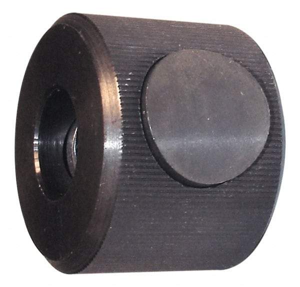 Morton Machine Works - M8x1.25 Metric Coarse Thread, Black Oxide Finish, Steel Round Knurled Push Button Thumb Nut - 19mm Overall Height, 28.5mm Head Diam - All Tool & Supply