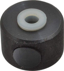 Morton Machine Works - 3/8-16" UNC Thread, Black Oxide Finish, Steel Round Knurled Push Button Thumb Nut - 3/4" Overall Height, 1-1/8" Head Diam - All Tool & Supply