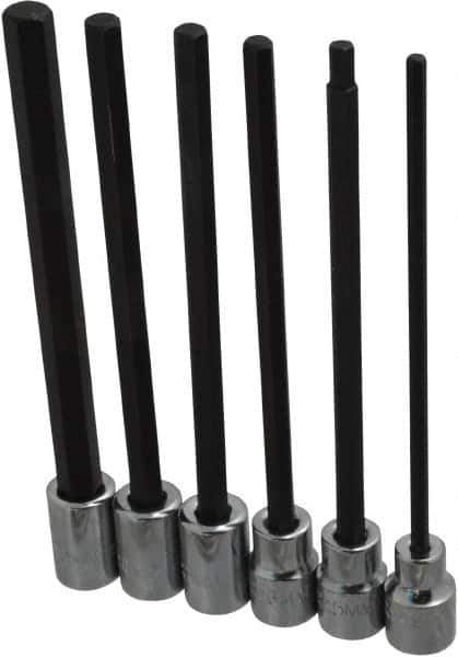 Proto - 6 Piece 3/8" Drive Metric Hex Bit Socket Set - 4 to 10mm Hex - All Tool & Supply