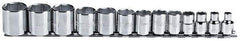 Proto - 13 Piece 3/8" Drive Chrome Finish Socket Set - 6 Points, 1/4" to 1" Range, Inch Measurement Standard - All Tool & Supply