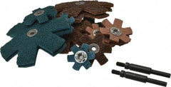 3M - 18 Piece Aluminum Oxide Sanding Star Kit - 25,100 Max RPM, Includes 2, 3, 4 & 4-1/2" Diam Coarse & Fine Sanding Stars, with Mandrel - All Tool & Supply