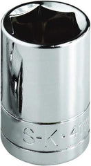 SK - 9/16", 1/4" Drive, Standard Hand Socket - 6 Points, Steel, Chrome Finish - All Tool & Supply