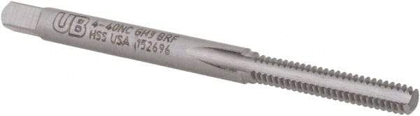 Union Butterfield - #4-40 UNC 2B/3B H3 Thread Limit Bottoming Thread Forming Tap - High Speed Steel, Bright Finish, 1-7/8" OAL, 9/16" Thread Length, Right Hand Thread, Series 3300 - All Tool & Supply