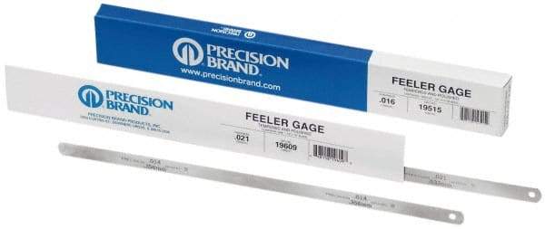 Precision Brand - Feeler Gages   Thickness (mm): 0.6400    Thickness (Decimal Inch): 0.0250 - All Tool & Supply