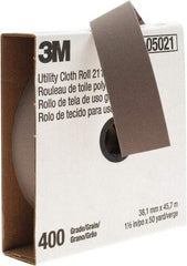 3M - 1-1/2" x 50 Yd 400 Grit Aluminum Oxide Cloth Roll - Super Fine Grade, J Weighted Backing - All Tool & Supply