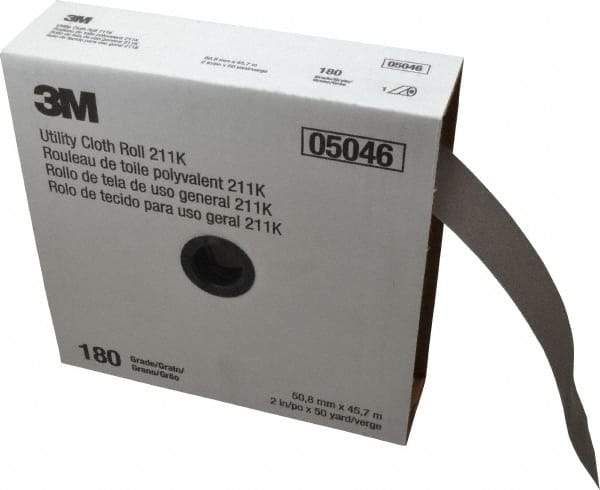 3M - 2" x 50 Yd 180 Grit Aluminum Oxide Cloth Roll - Very Fine Grade, J Weighted Backing - All Tool & Supply