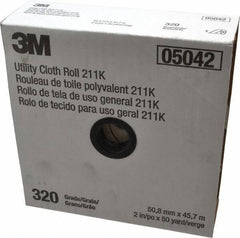 3M - 2" x 50 Yd 320 Grit Aluminum Oxide Cloth Roll - Extra Fine Grade, J Weighted Backing - All Tool & Supply