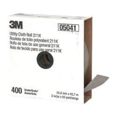 3M - 2" x 50 Yd 400 Grit Aluminum Oxide Cloth Roll - Super Fine Grade, J Weighted Backing - All Tool & Supply