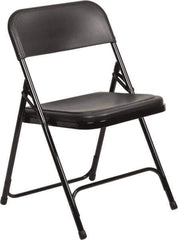 NPS - 18-3/4" Wide x 20-3/4" Deep x 29-3/4" High, Steel Folding Chair with Plastic Seat & Back - Black with Black Frame - All Tool & Supply