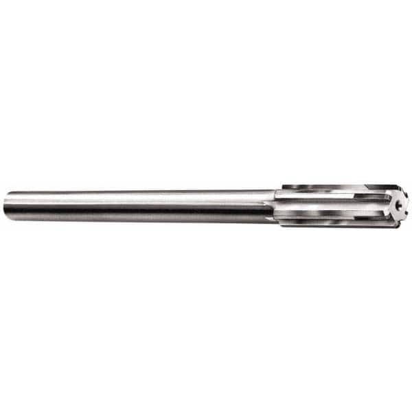 Made in USA - 0.4091 to 0.441" Diam, 3/8" Diam Shank, 1-3/4" Flute, Semi Finish Semi Ground Chucking Reamer - All Tool & Supply