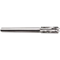 Made in USA - 0.4091 to 0.441" Diam, 3/8" Diam Shank, 1-3/4" Flute, Semi Finish Semi Ground Chucking Reamer - All Tool & Supply