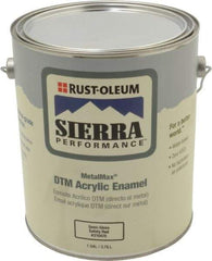 Rust-Oleum - 1 Gal Semi Gloss Safety Red Acrylic Enamel - 180 to 545 Sq Ft/Gal Coverage, <0 g/L VOC Content, Direct to Metal - All Tool & Supply