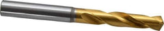 OSG - 0.348" 130° Spiral Flute Cobalt Screw Machine Drill Bit - TiN Finish, Right Hand Cut, 1-3/4" Flute Length, 3-9/16" OAL, Standard Point, Straight Shank - All Tool & Supply