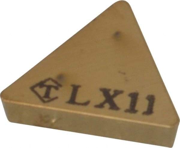 Tungaloy - TPGN322 Grade LX11 Ceramic Turning Insert - TiN Finish, 60° Triangle, 3/8" Inscr Circle, 1/8" Thick, 1/32" Corner Radius - All Tool & Supply