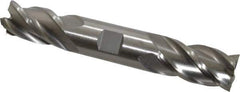 Interstate - 1", 1-7/8" LOC, 1" Shank Diam, 6-3/8" OAL, 4 Flute, High Speed Steel Square End Mill - Double End, Uncoated, Spiral Flute, 30° Helix, Centercutting, Right Hand Cut, Right Hand Flute - All Tool & Supply