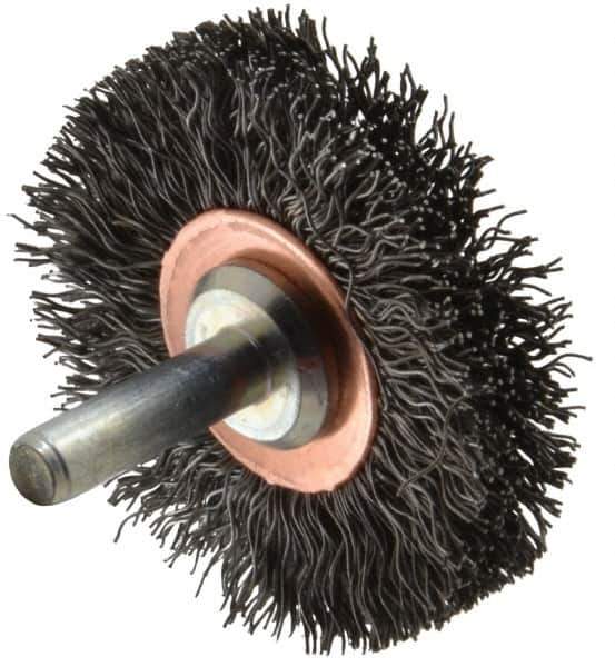 Anderson - 2" Brush Diam, Crimped, End Brush - 1/4" Diam Shank, 20,000 Max RPM - All Tool & Supply