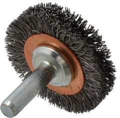 Anderson - 1-1/2" Brush Diam, Crimped, End Brush - 1/4" Diam Shank, 20,000 Max RPM - All Tool & Supply