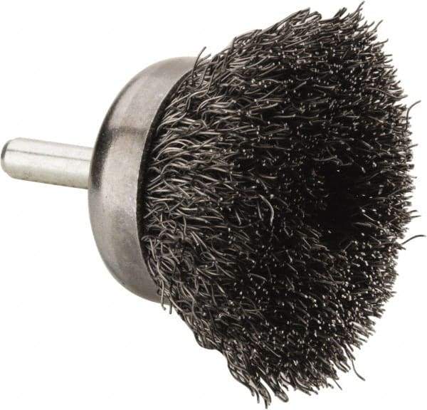 Anderson - 1-3/4" Brush Diam, Crimped, End Brush - 1/4" Diam Shank, 13,000 Max RPM - All Tool & Supply