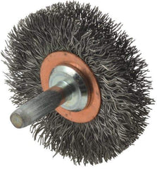 Anderson - 2" Brush Diam, Crimped, End Brush - 1/4" Diam Shank, 20,000 Max RPM - All Tool & Supply