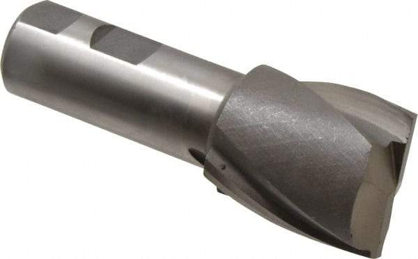 Interstate - 1-1/2", 1-5/8" LOC, 1" Shank Diam, 4-1/8" OAL, 2 Flute, High Speed Steel Square End Mill - Single End, Uncoated, Spiral Flute, 30° Helix, Centercutting, Right Hand Cut, Right Hand Flute - All Tool & Supply