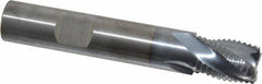 RobbJack - 1/2" Diam, Fine Pitch, 5/8" LOC, 4 Flute Solid Carbide Roughing Square End Mill - TiCN Finish, 3" OAL, 1/2" Shank Diam, Single End, Centercutting, 30° Helix - All Tool & Supply