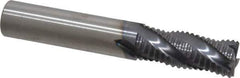 RobbJack - 7/16" Diam, Fine Pitch, 1" LOC, 4 Flute Solid Carbide Roughing Square End Mill - AlTiN Finish, 2-3/4" OAL, 7/16" Shank Diam, Single End, Centercutting, 30° Helix - All Tool & Supply