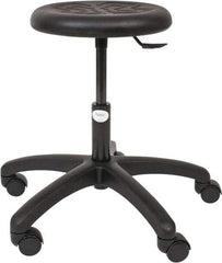 Made in USA - 15-1/2 to 20-1/2" High Utility Stool - Polyurethane Seat, Black - All Tool & Supply