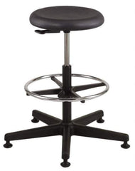 Bevco - 18-1/2 to 26" High Versa Backless Utility Stool with Black Nylon Base - Polyurethane Seat, Black, Mushroom Glides - All Tool & Supply