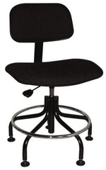 Bevco - Ergonomic Chair with Welded Footring - Cloth Seat, Black - All Tool & Supply