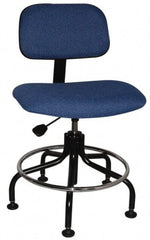 Bevco - Ergonomic Chair with Welded Footring - Cloth Seat, Royal Blue - All Tool & Supply