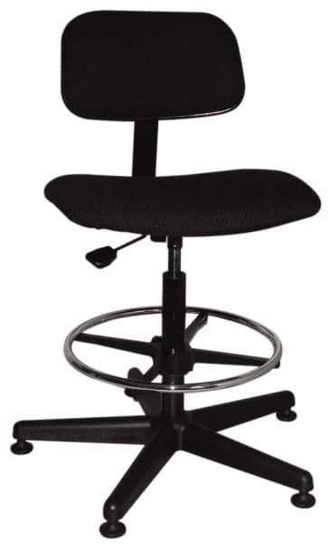 Bevco - Ergonomic Chair with Adjustable Footring - Cloth Seat, Black - All Tool & Supply