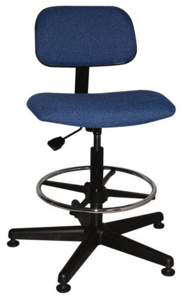 Bevco - Ergonomic Chair with Adjustable Footring - Cloth Seat, Royal Blue - All Tool & Supply