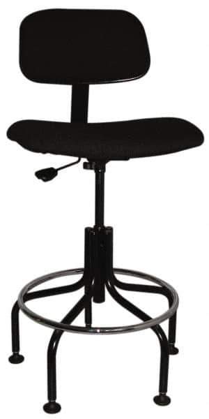 Bevco - Ergonomic Chair with Welded Footring - Cloth Seat, Black - All Tool & Supply