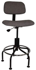 Bevco - Ergonomic Chair with Welded Footring - Cloth Seat, Gray - All Tool & Supply