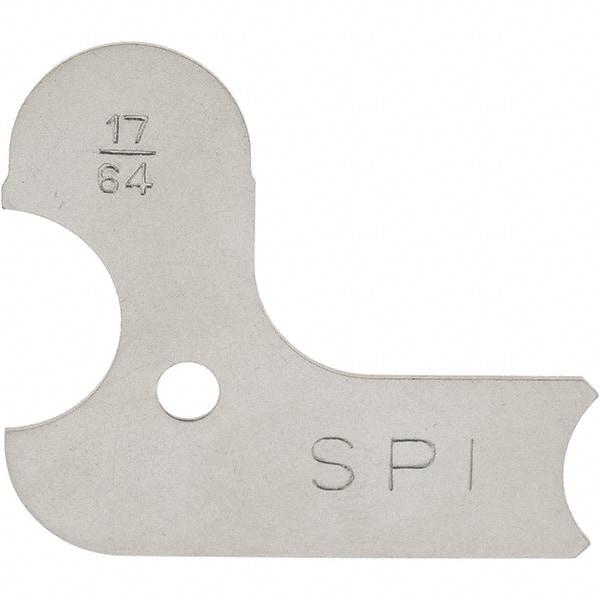 SPI - 17/64 Inch Radius Gage - Satin Chrome Finish, Steel - All Tool & Supply