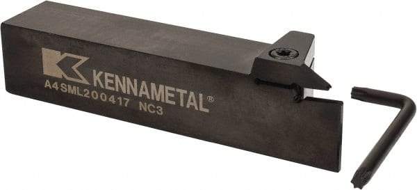 Kennametal - External Thread, 0.67" Max Depth of Cut, 4mm Min Groove Width, 6" OAL, Left Hand Indexable Grooving Cutoff Toolholder - 1-1/4" Shank Height x 1-1/4" Shank Width, A4..04.. Insert Style, A4SM Toolholder Style, Series A4 - All Tool & Supply