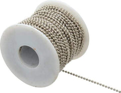 Made in USA - Number 3 Trade Size Brass Ball Chain - 0.095 Inch Ball Diameter, 12 Lbs. Tensile Strength, 100 Ft. Long , 94 Balls per Foot - All Tool & Supply