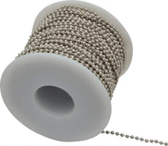 Made in USA - Number 3 Trade Size Steel Ball Chain - 0.095 Inch Ball Diameter, 12 Lbs. Tensile Strength, 100 Ft. Long , 94 Balls per Foot - All Tool & Supply