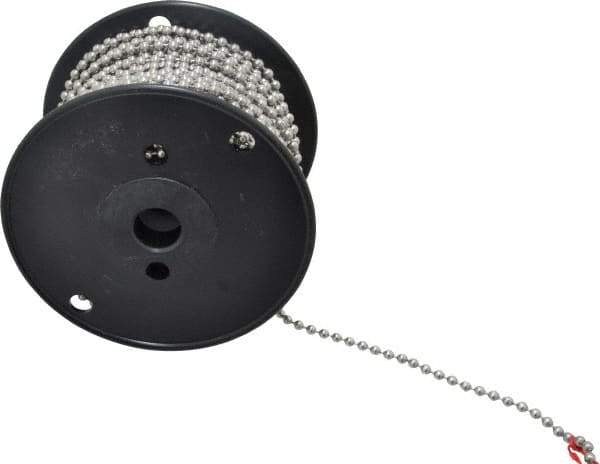 Made in USA - Number 10 Trade Size Stainless Steel Ball Chain - 0.178 Inch Ball Diameter, 80 Lbs. Tensile Strength, 100 Ft. Long , 48.5 Balls per Foot - All Tool & Supply