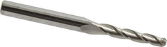 Accupro - 1° Taper Angle per Side, 1/8" Small End Diam, 3/4" LOC, Solid Carbide 3 Flute Tapered Ball End Mill - 2" OAL, 3/16" Shank Diam - All Tool & Supply